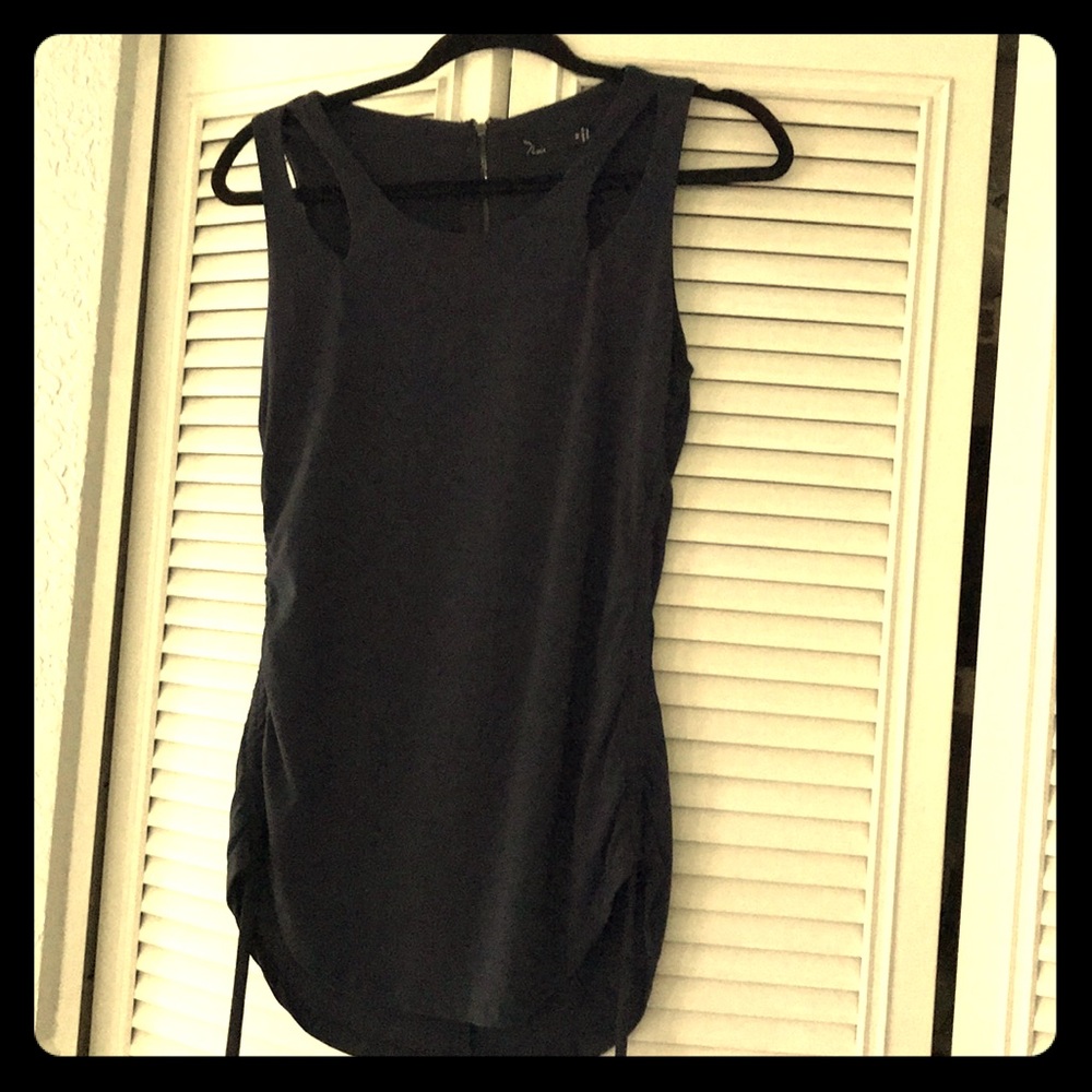 Dark Grey Cut Out Neck Ruched top